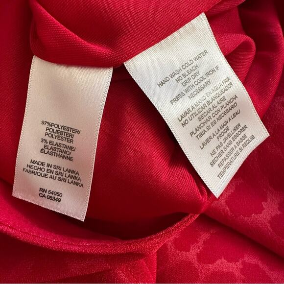 Evan Picone Dress Red Monochromatic Print Sleeveless Lined Holiday Dress Size 14 - Picture 11 of 12